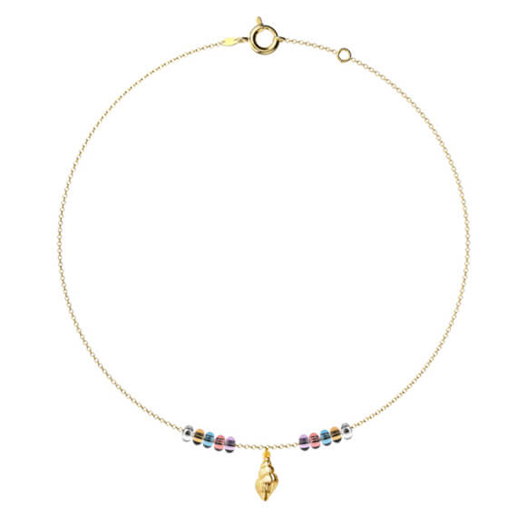 tobillera oro caracola